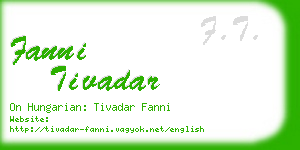 fanni tivadar business card